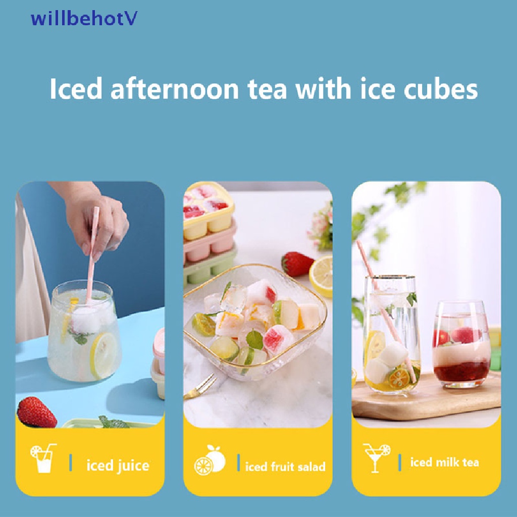 Khuôn Silicone Làm Đá Viên 8 Ngăn Có Nắp Trong Suốt