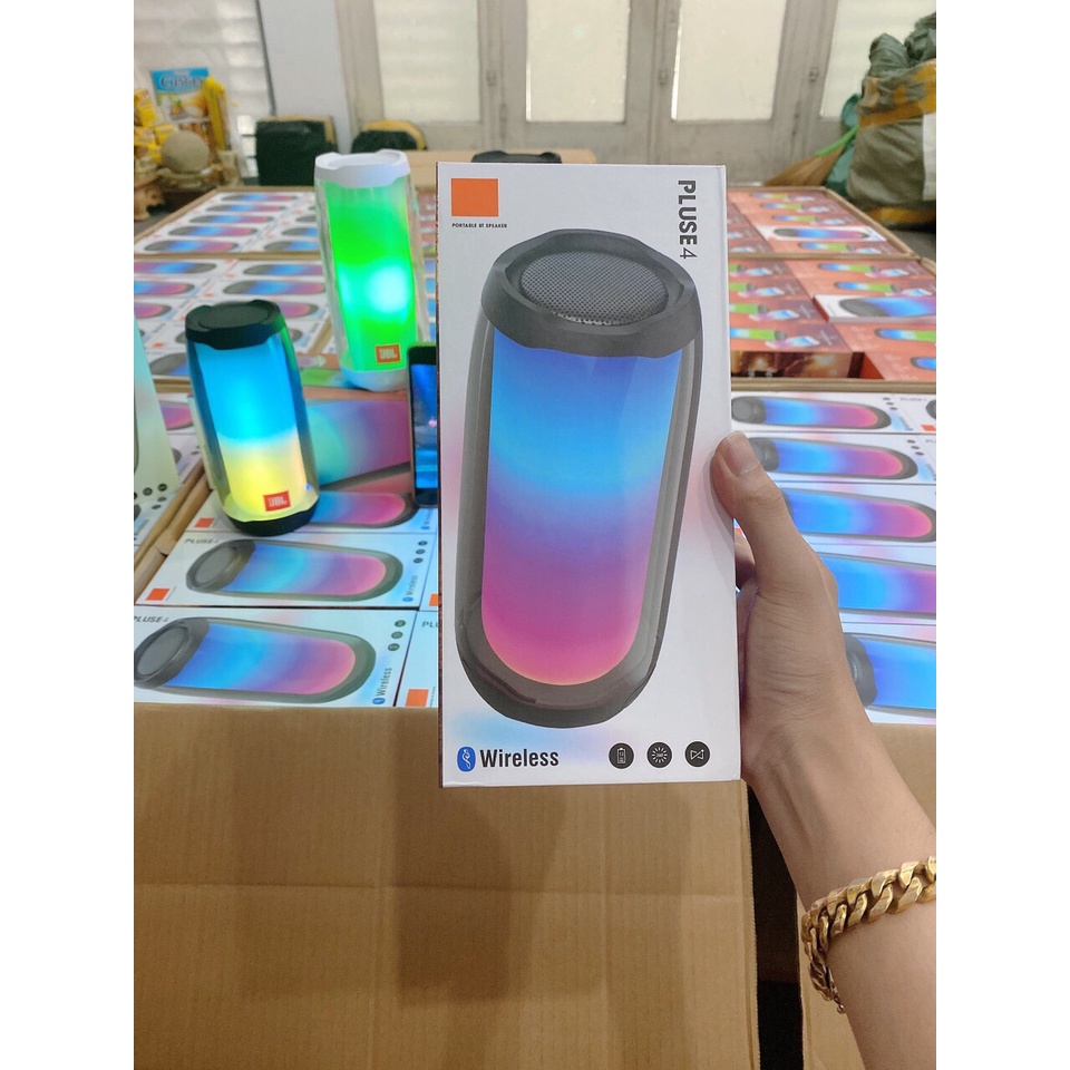 Loa bluetooth pulse 4 Full Đèn Led 360 độ theo nhạc Bass mạnh công suất 20W Bảo hành 1 đổi 1