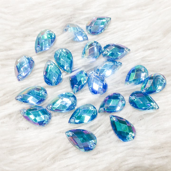 5 Hạt đá acrylic 3d kết áo đính trang phục hình giọt nước đủ màu size 1.3cm