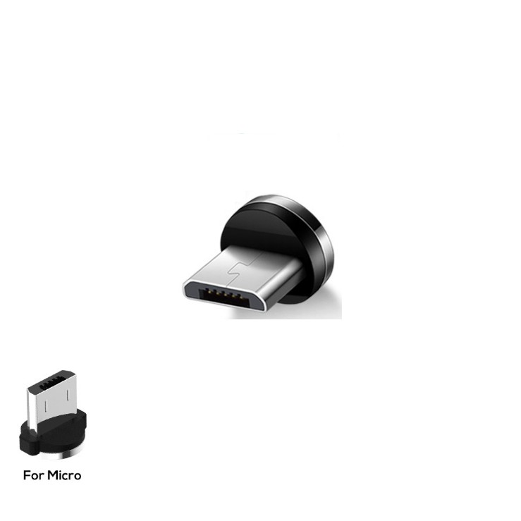 Đầu Sạc tròn xoay 360 độ loại 1 chấu kiểu Micro cho Android Samsung,Xiaomi, sony, HTC, OPPO (Chỉ có đầu sạc, ko có dây)