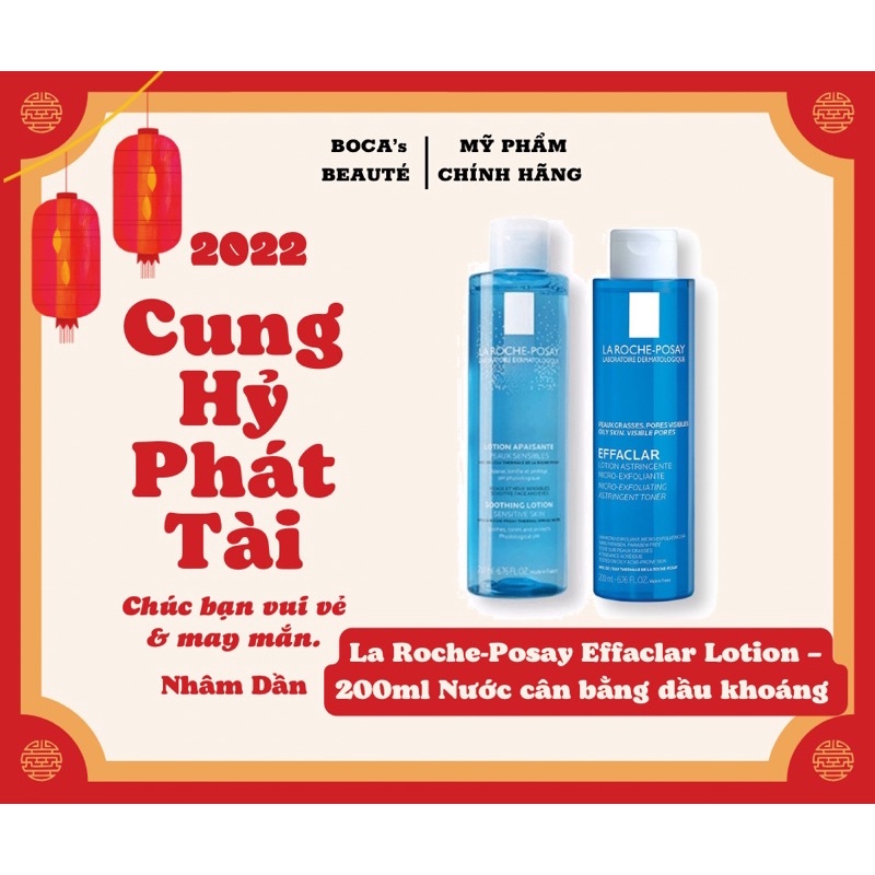 La Roche-Posay Effaclar Lotion – 200ml Nước cân bằng dầu khoáng - cân bằng độ pH cho da dầu, da mụn.