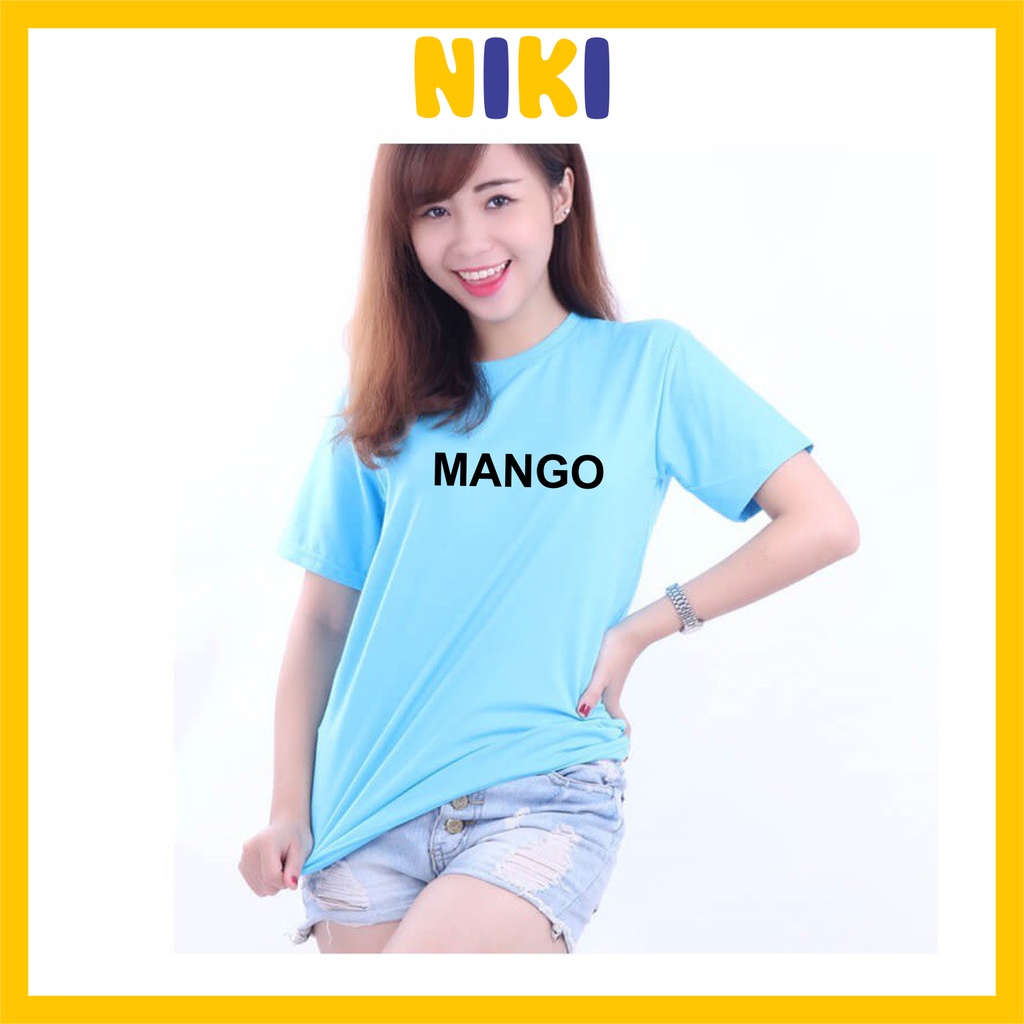 Áo thun nữ MANGO cổ tròn in, Áo phông nữ cotton 4 chiều mềm mịn, co dãn, form suông cơ bản