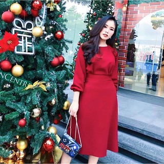 Đầm suông nút bọc