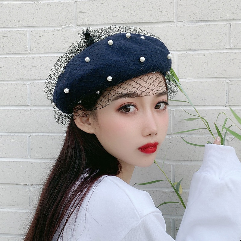 Autumn and winter fashion Korean retro style woolen beret for women