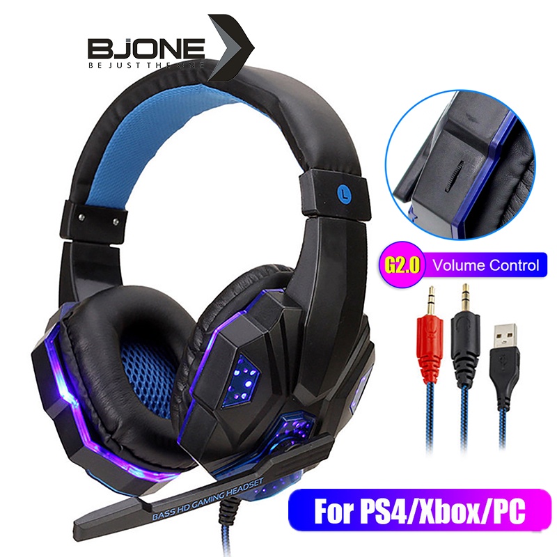 Tai nghe chơi game BJONE 830MV có micro và đèn led cho PC PS4 XBOX giắc cắm 3.5mm