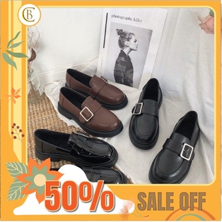 (Hàng sẵn) Giày ulzzang da cài khuy mới ( Ảnh thật cuối)