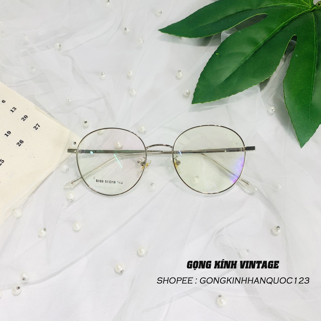[ GỌNG VINTAGE ] SALE Gọng tròn kim loại mảnh viền mắt dày 8169 Hàn Quốc , nhận cắt mắt cận loạn theo giấy