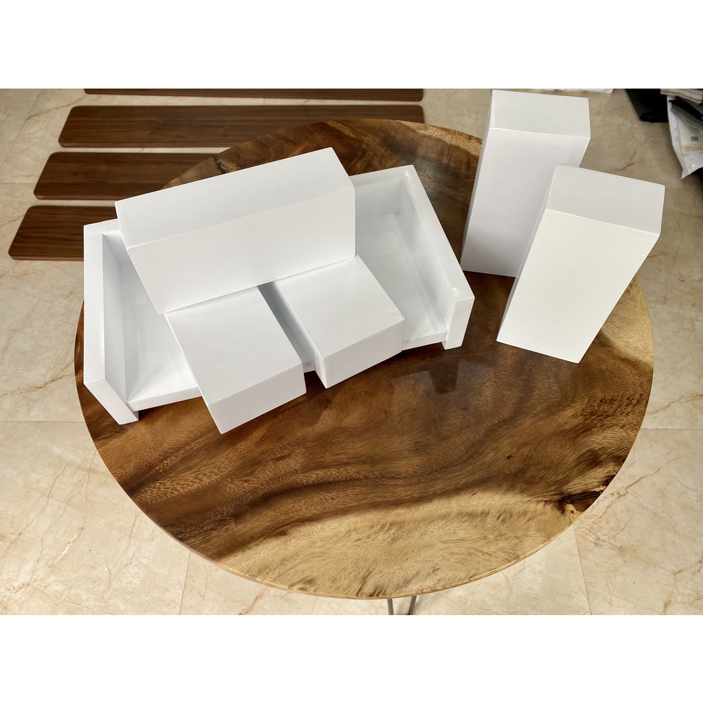 Hộc Ngăn và Chân Kê MDF Trắng