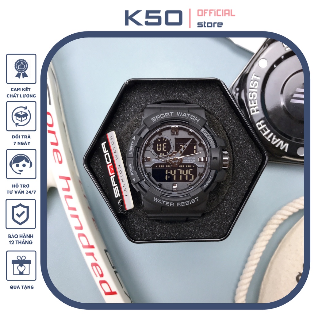 Đồng hồ điện tử nam sanda 6025 kim điện tử thể thao full box chính hãng | BigBuy360 - bigbuy360.vn