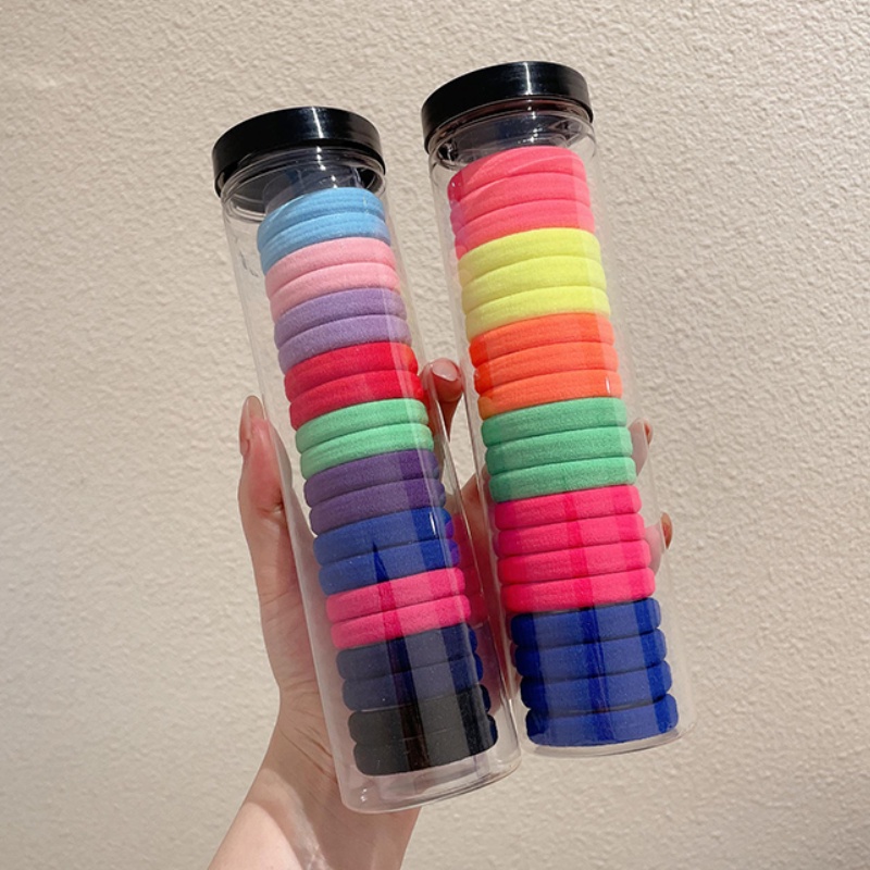 Set 20 / 24 Dây Buộc Tóc Đuôi Ngựa Chất Liệu Da Phong Cách Hàn Quốc Thời Trang Mùa Hè Cho Nữ