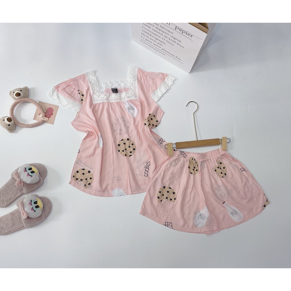 Bộ đùi cổ ren hàng VNXK chất lanh lụa