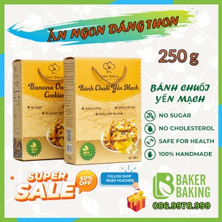 Bánh Biscotti ❤️ĂN NGON DÁNG THON❤Bánh ăn kiêng giảm cân chuối yến mạch không đường, bữa sáng siêu tiện lợi hộp:250g