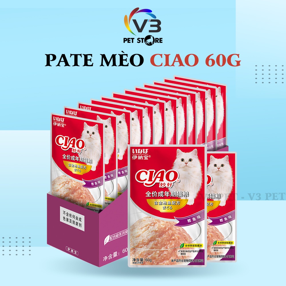 Pate Mèo Ciao 60g, Thức Ăn Cho Mèo