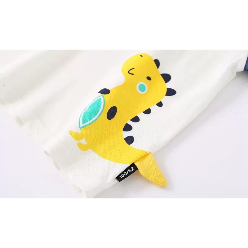 Áo Polo bé trai Kacady, áo cộc tay có cổ cho bé hoạ tiết khủng long