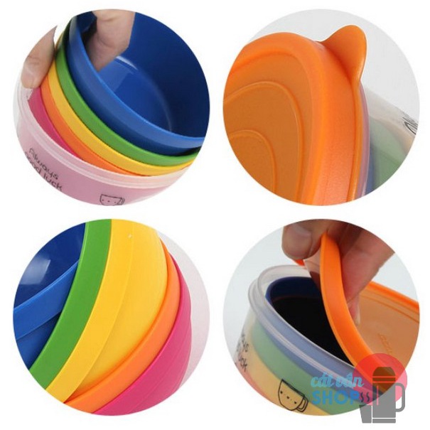 Bộ 5 chén, bát màu Rainbow , đủ loại màu 5P Lock&Lock - HPP511S5