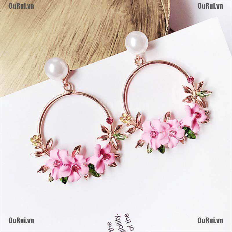 Bông Tai Dáng Dài Hình Hoa Thời Trang Cho Nữ