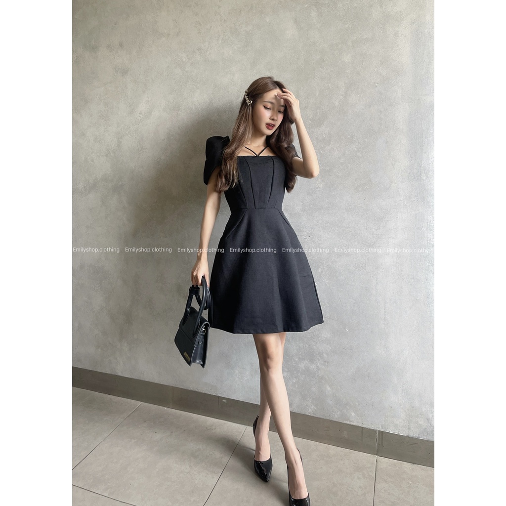 Đầm dáng xòe mini tay ngắn Emilyshop ulzzang