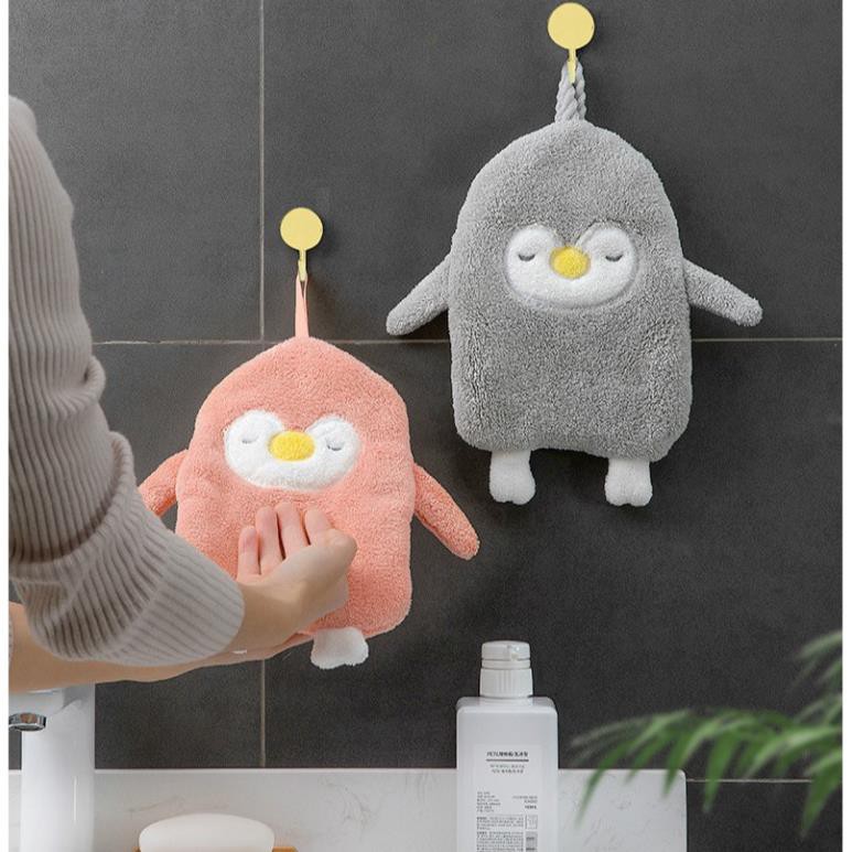 (✿◠‿◠) HeBe - Kitchen Household Cute Cartoon Penguin Hand Towel Pure Soft Hand Towel Highly Absorbent