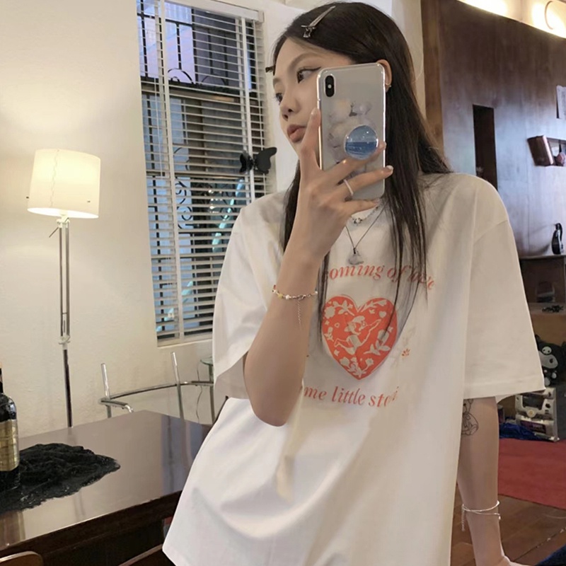 NRVP Áo Thun Nữ Oversize Cổ Tròn Thời Trang Hàn Quốc