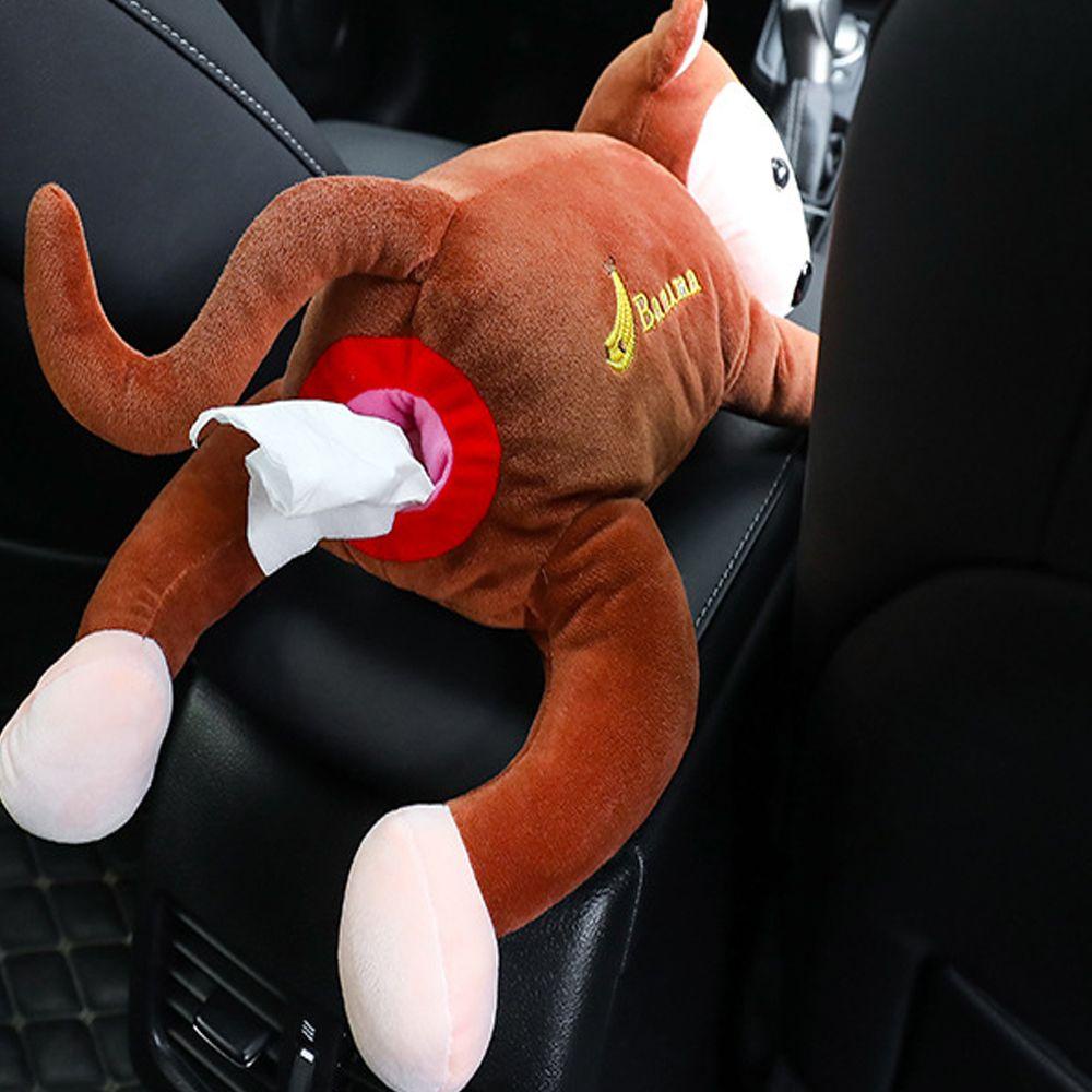 Hộp Đựng Khăn Giấy Hình Khỉ Hoạt Hình Gắn Sau Ghế Xe Hơi