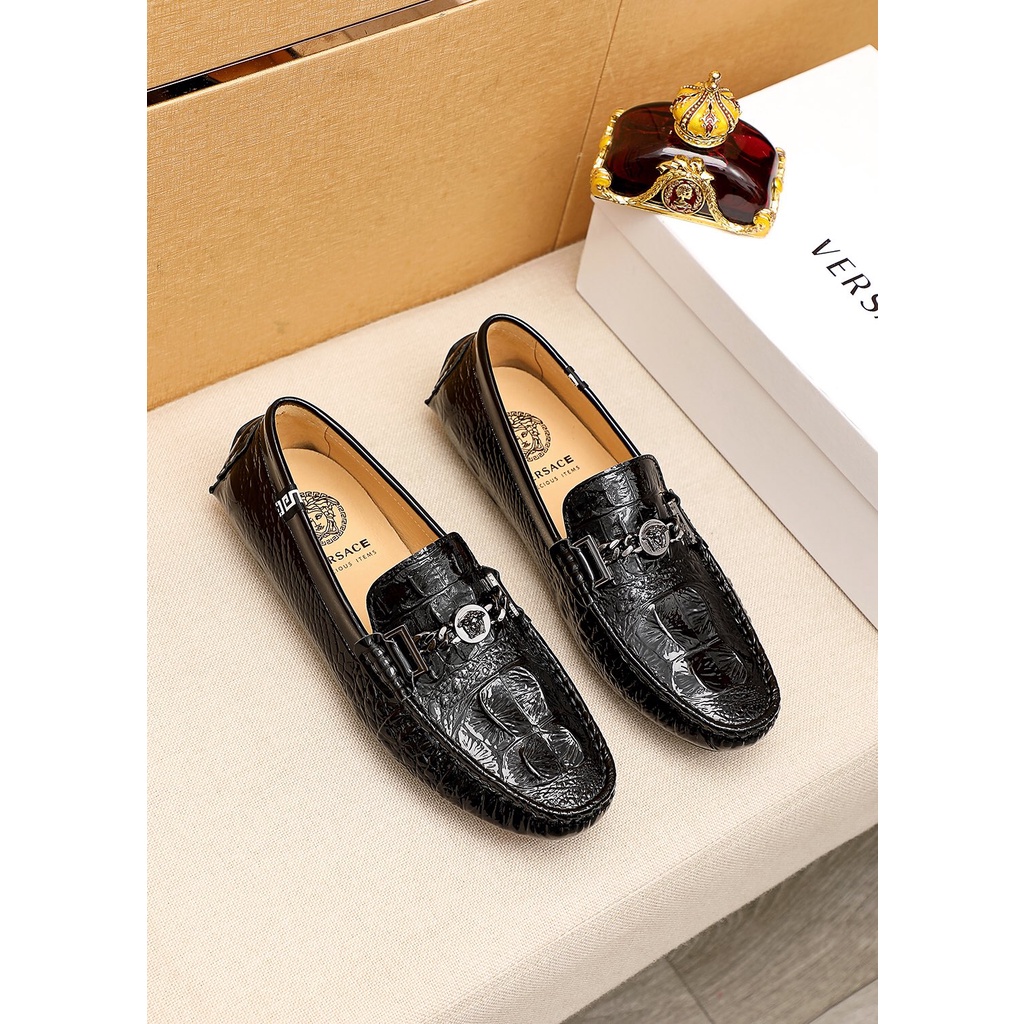 Giày lười nam da thật Armani thiết kế mặt da độc đáo và cao cấp mang đến sự thời thượng và sang trọng