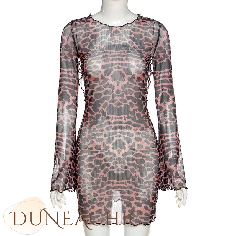 DUNEA Đầm Tay Loe Hở Lưng Gợi Cảm Dành Cho Nữ