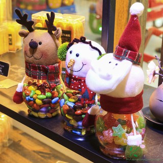 Christmas Candy Jar Santa Claus /Snowman/Elk Christmas Gift Christmas Desktop Window Ornaments Decoration