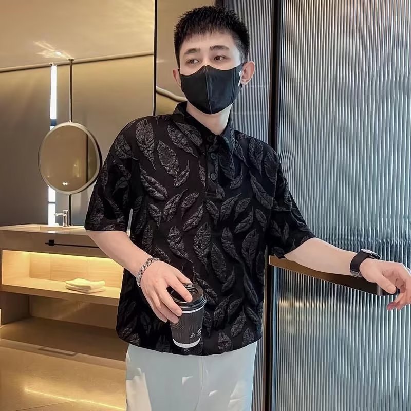 Áo Thun POLO Tay Ngắn Dáng Rộng Cài Nút Thoáng Khí Thoải Mái Phong Cách Hip Hop Đường Phố Hàn Quốc Cho Nam Cỡ M-3XL