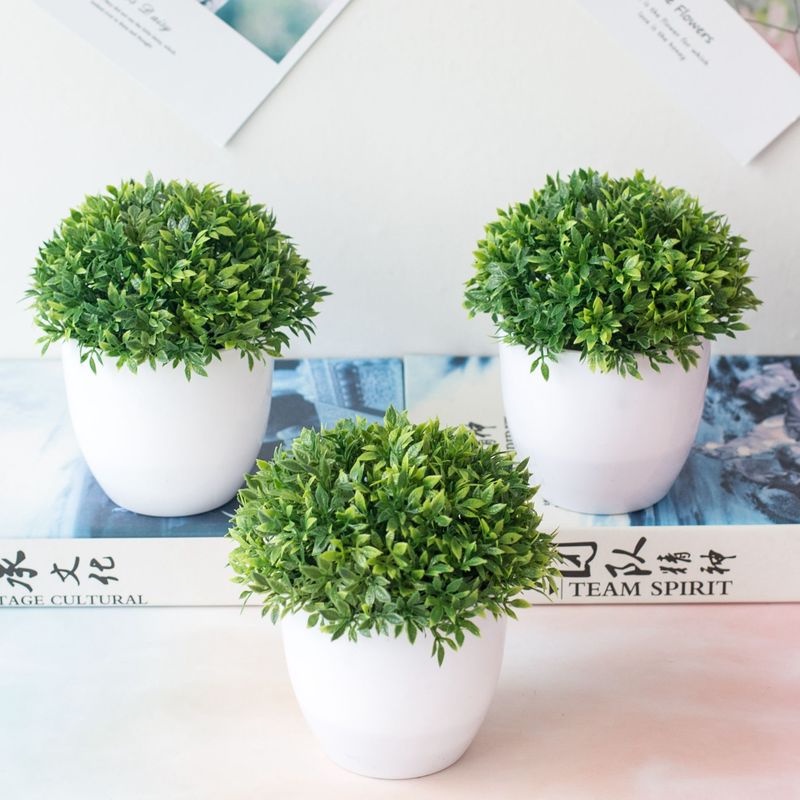Chậu Cây Giả Bằng Nhựa Dùng Trang Trí Nhà Cửa / Văn Phòng