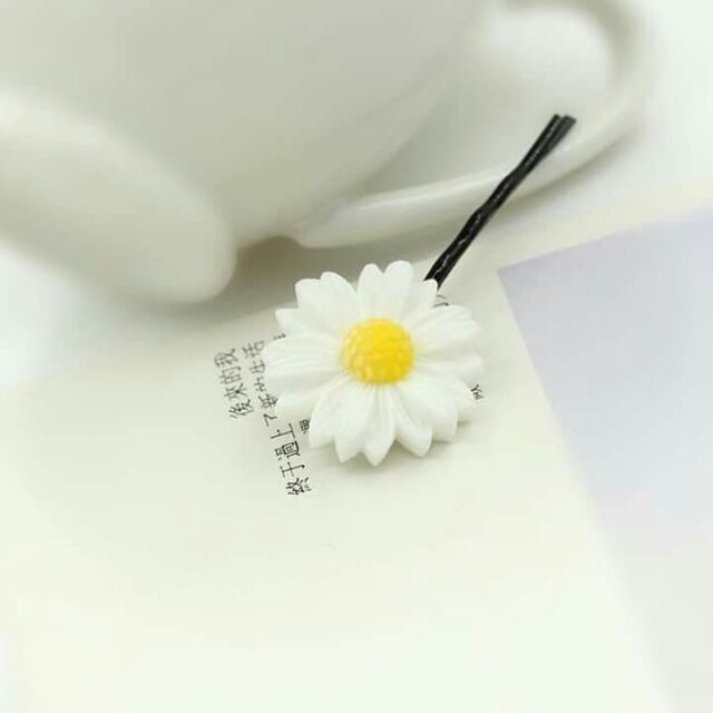 Set 2 kẹp tóc hoa cúc hoạ mi