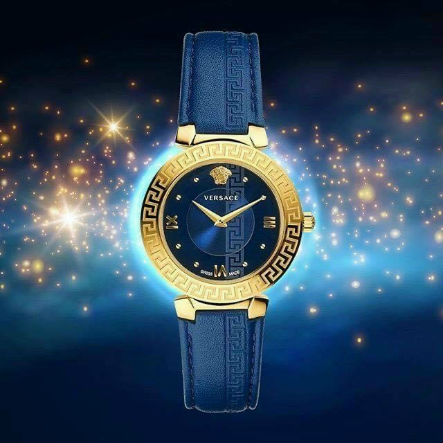 Đồng hồ đeo tay nữ, đồng hồ nữ chính hãng VERSACE full hộp cao cấp, siêu sang trọng, dây da xanh thời trang, cực đẹp