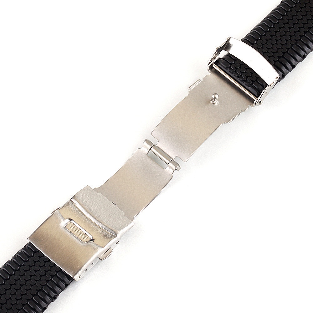 Dây Đeo Đồng Hồ Bằng Cao Su Silicon Màu Đen Chống Thấm Nước Kích Thước 20mm 22mm 24mm Phong Cách Thể Thao Cho Nam