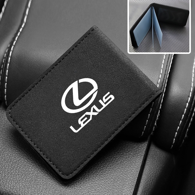 1 Giá Đỡ Bằng Lái Xe Chất Liệu Da Màu Đen In Logo Dành Cho Lexus RX300 RX450 IS200 IS250 IS300 GS300