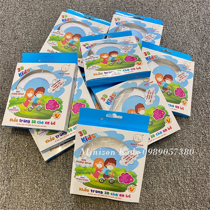 Sét 10 Khẩu Trang 3D Kids Cho Bé Chính Hãng Nhật Nam | Minizon Kids