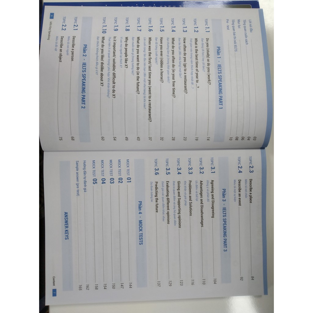 Sách IELTS KEY SPEAKING – Công thức học nhanh IELTS – Speaking part 1, 2, 3