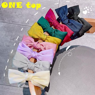 Băng Đô Cài Tóc Đính Nơ Vải Satin Siêu Nữ Tính