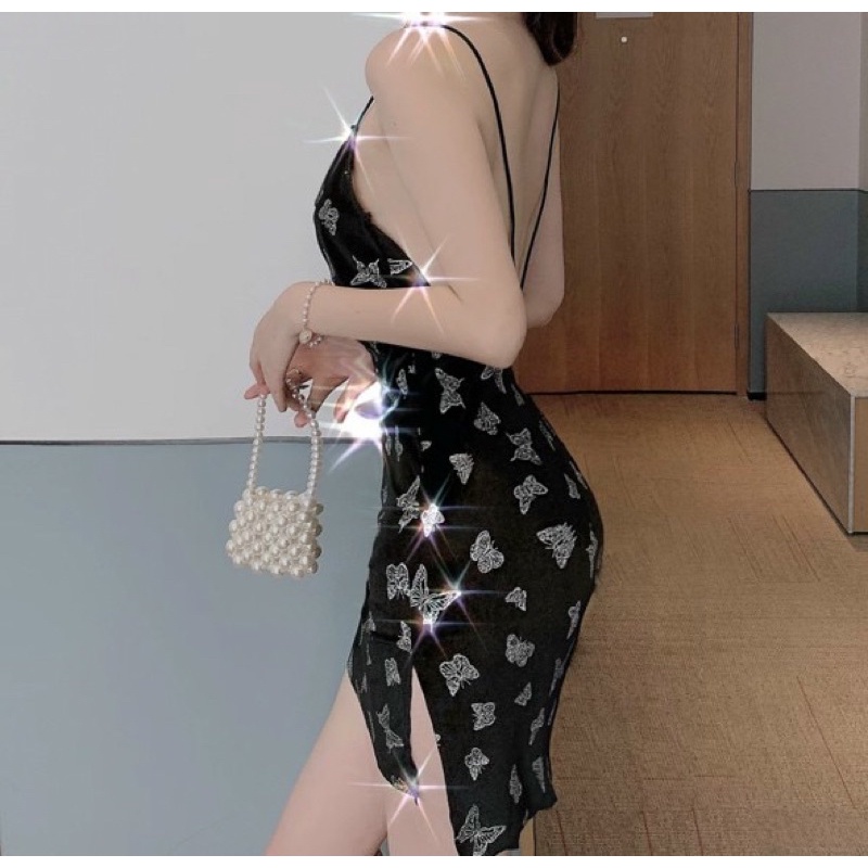 Đầm hai dây /đầm ôm sexy  KIMDISTORE94 /đầm ôm body Hotgirl bướm 3D thời trang sexy ( có mút ngực) đầm đẹp và giá rẻ