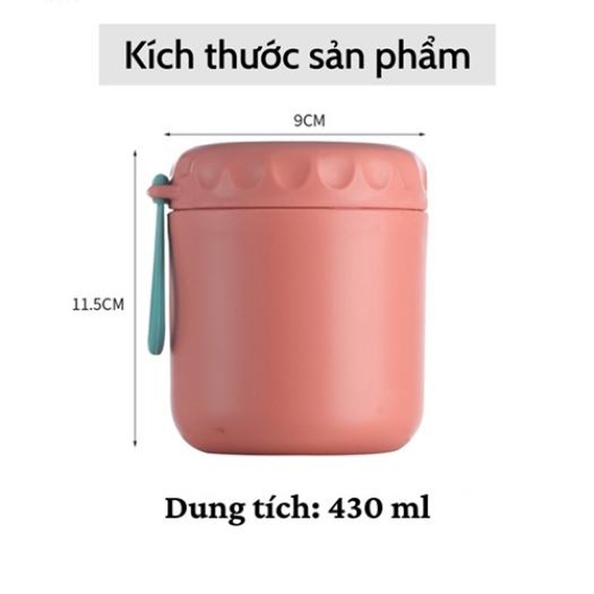 Bình Ủ Cháo Cho Bé Quai Cầm Lõi Ruột Inox 304 Ca Giữ Nhiệt Đồ Ăn Cho Trẻ Đến 6-8 Tiếng Dung Tích 500ml Angola_Shop