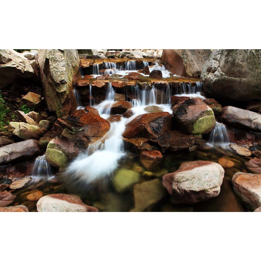 Tranh dán tường 3D cảnh thác nước hùng vỹ hòa với khung cảnh thiên nhiên xung quanh đẹp đến kinh ngạc