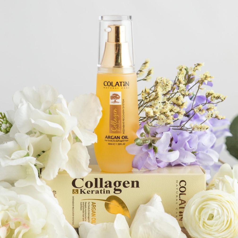 TINH DẦU COLATIN ARGAN OIL 40ML GIÀU COLLAGEN KERATIN NUÔI DƯỠNG, BẢO VỆ, PHỤC HỒI TÓC VÀ DA TỪ SÂU BÊN TRONG HTH9542