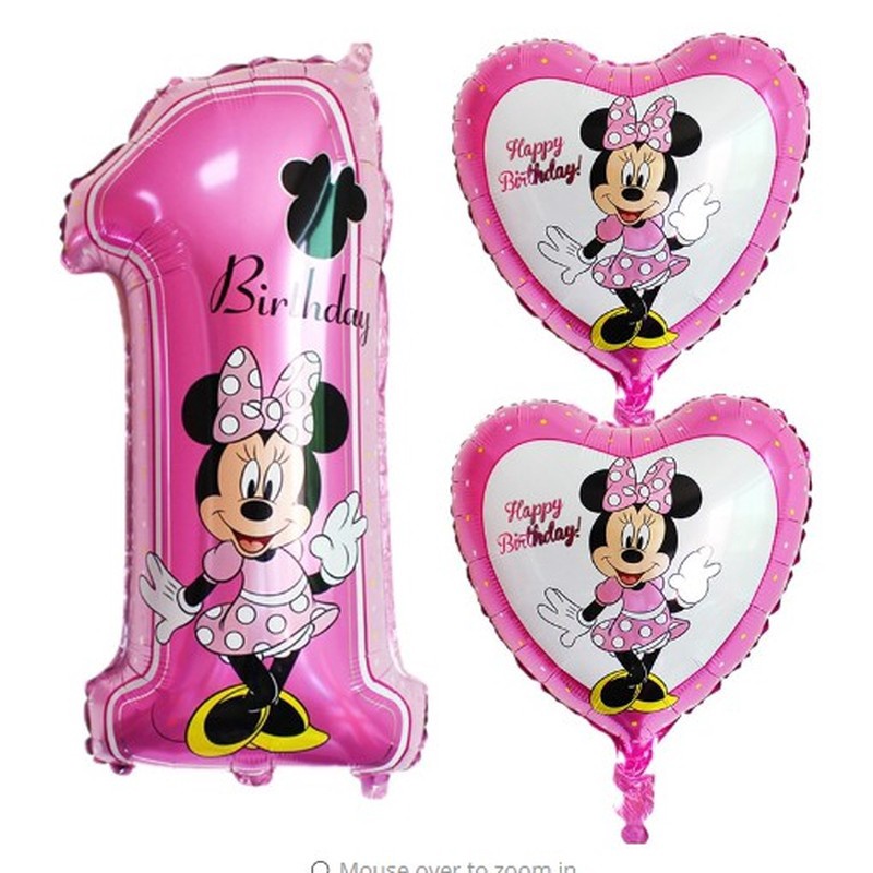 1 Bộ Bong Bóng Trang Trí Sinh Nhật 1 Tuổi Hình Mickey Và Số Dành Cho Bé
