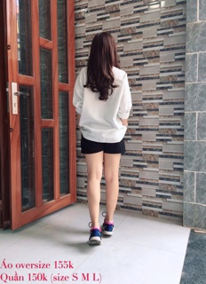 Áo sơ mi oversize trắng sọc đen