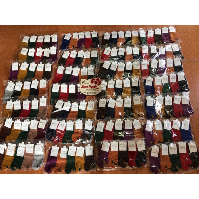 Tất nữ 7 màu nữ cổ ngắn phong cách Vintage hàng xuất Hàn xịn