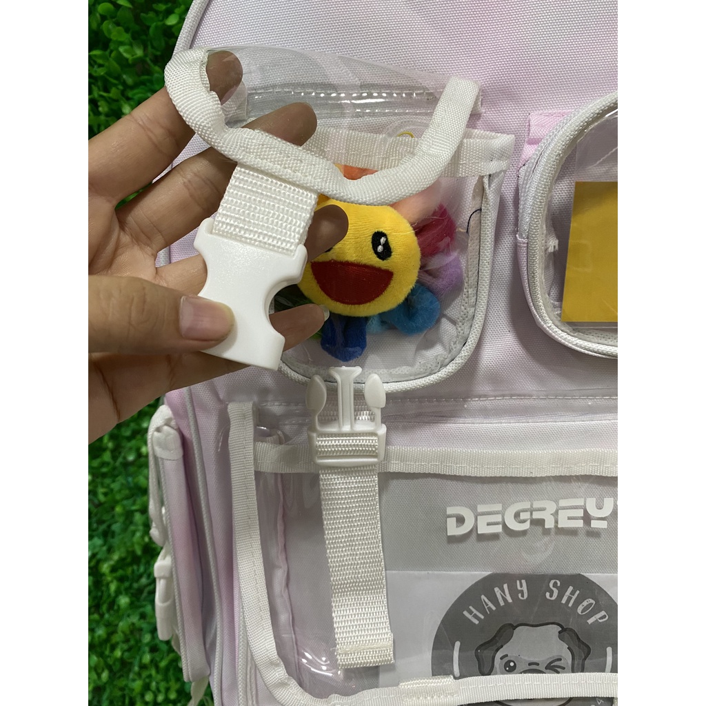 Balo học sinh, cặp đi học Degrey màu hồng loang tặng kèm tag và giấy thơm Thời trang unisex HCM BL10