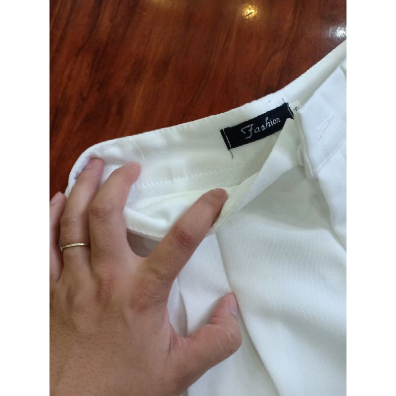[Mã 44FASHIONSALE20 giảm 10K đơn 50K] [ AN MỘC] Quần short đùi trắng ống rộng lưng cao xếp ly gập gấu sang xịn mịn | BigBuy360 - bigbuy360.vn