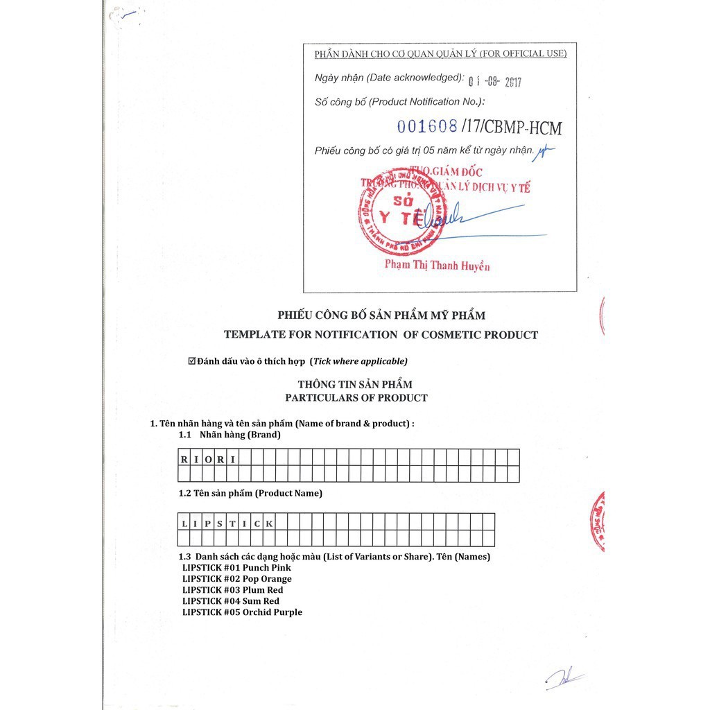 Son Dưỡng Môi ❤ RIORI Lipstick 5 Màu | BigBuy360 - bigbuy360.vn