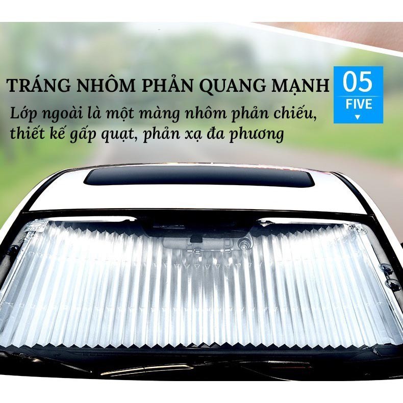 Rèm che nắng kính lái hiện đại và cao cấp, bản to 70cm cho mọi dòng xe