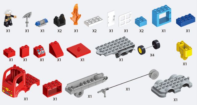Lego lắp ráp thành phố cứu hỏa tương thích lego duplo