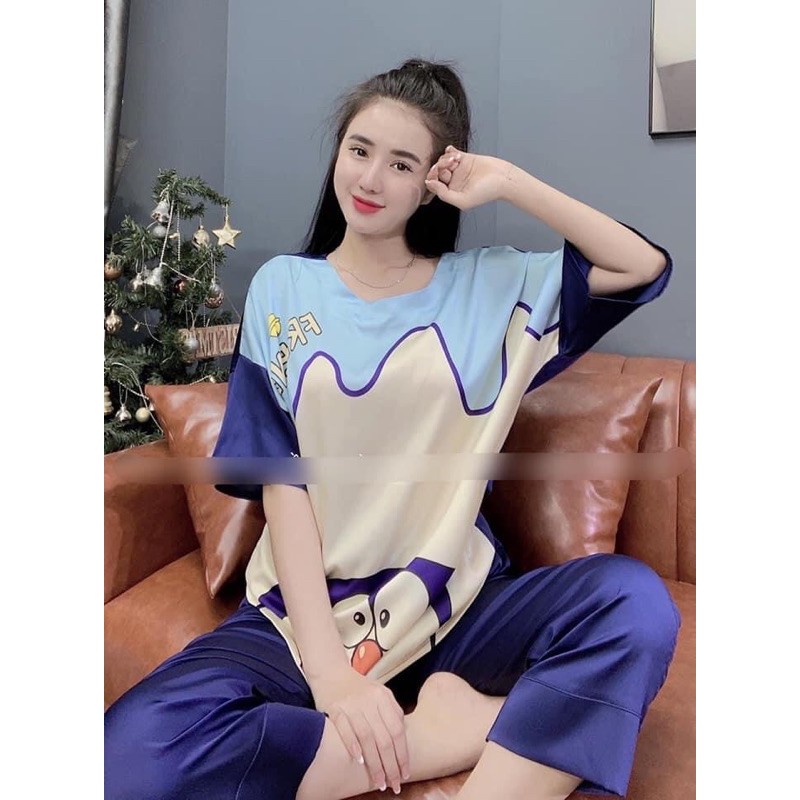 Bộ Pijamaa Doraemon mèo ú tay lửng quần dài cực xinhh