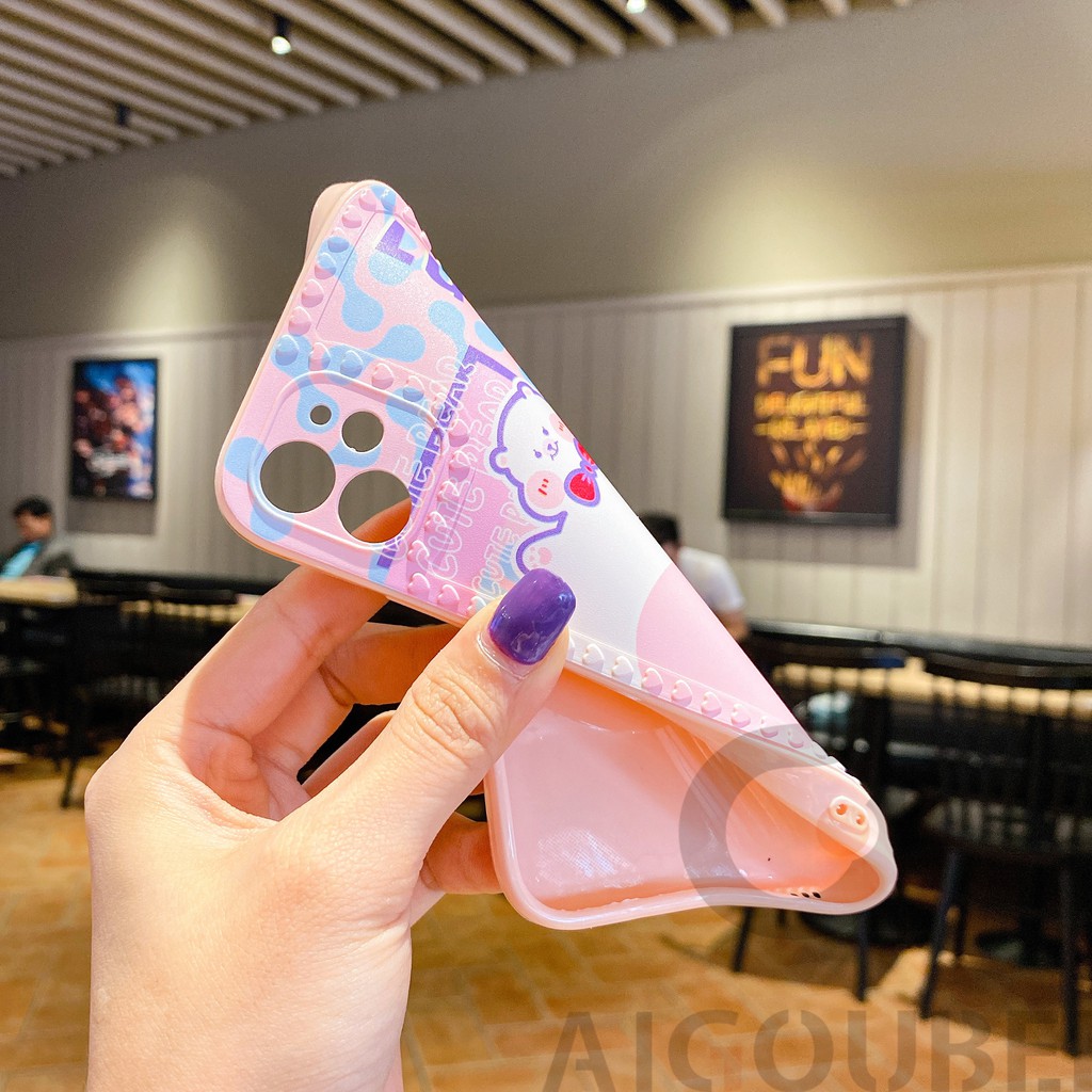 2021 New Big Love Bear two colors VS Rabbit shaped silicone mobile phone case Protective case 12 12Pro 12ProMax 11Pro 11ProMax 7 8 7Plus 8Plus X XS XR XSmax Matte soft bag